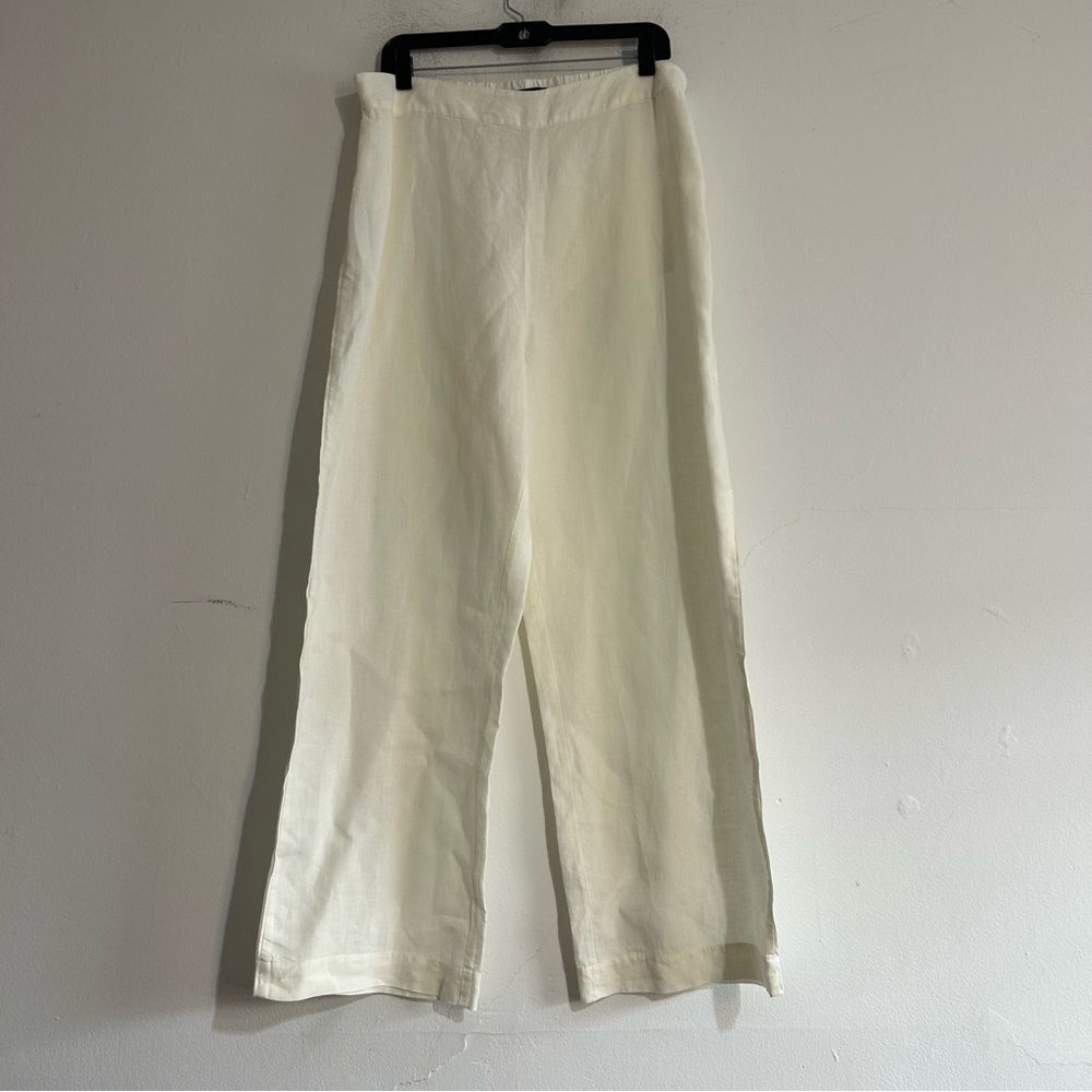Jenni Kayne Breeze Linen Wide Leg Pajama Pants Ivory Size XXL Coastal Neutral